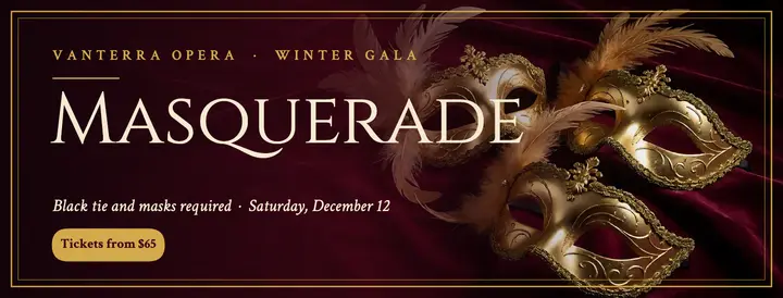Vanterra Opera masquerade ball cover, opera house template