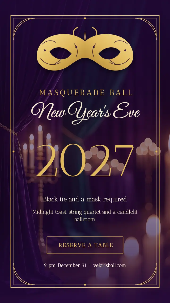 Velaris Ball New Year masquerade template