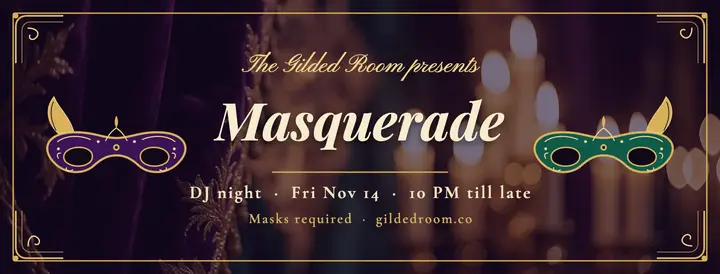 Gilded Room masquerade night cover template