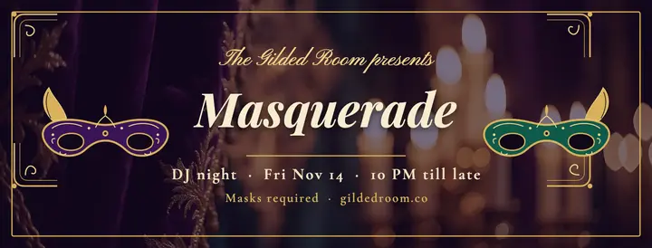 Gilded Room masquerade night cover template