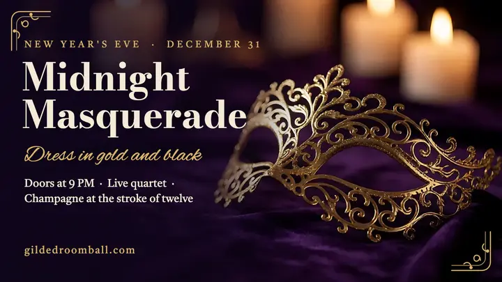 Midnight Masquerade ball thumbnail template