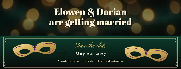 Behind the mask masquerade wedding cover template