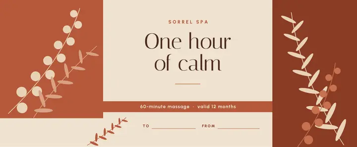 Spa massage gift card template