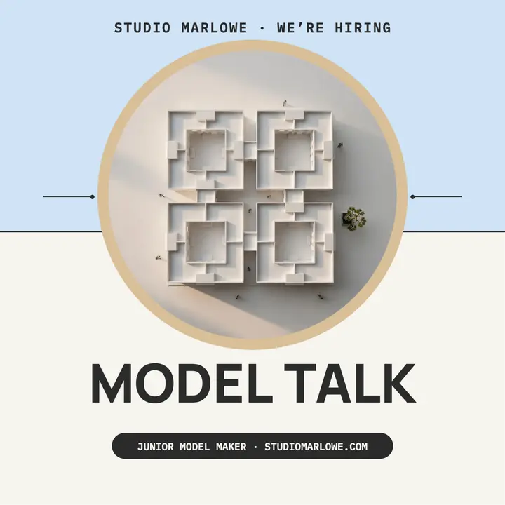 Studio Marlowe Model Talk hiring podcast: architecture hiring podcast cover template