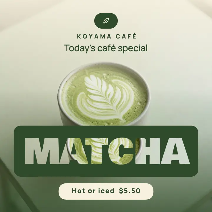 Matcha café special template