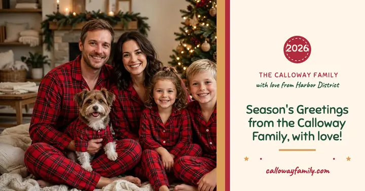 Calloway family matching pajamas Christmas post: family christmas post template