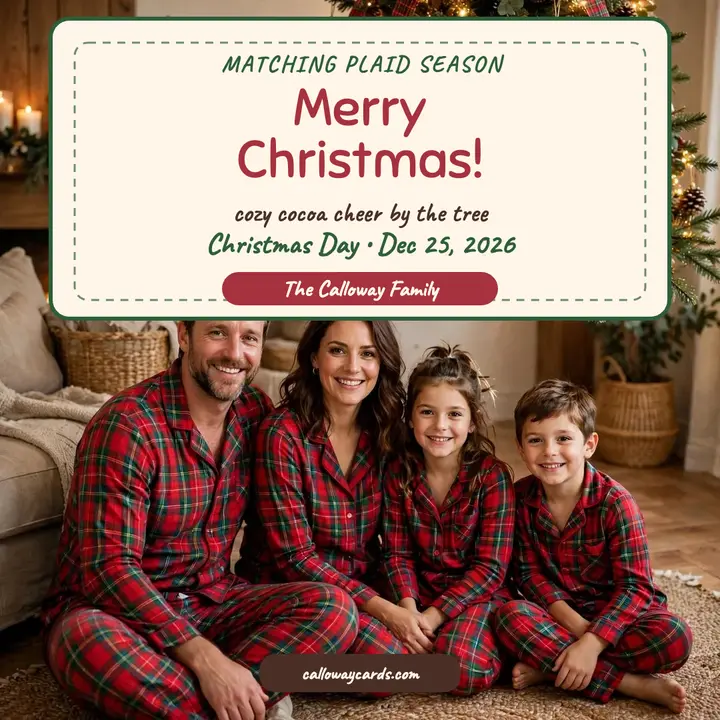 Calloway family matching pajamas Christmas post template