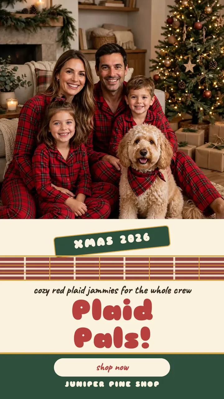 Plaid Pals matching pajamas story template