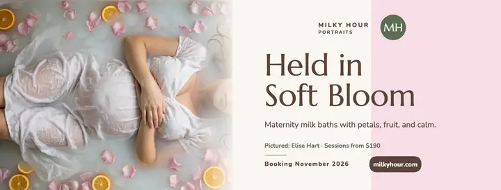 Milky Hour maternity milk bath cover: maternity milk bath cover template