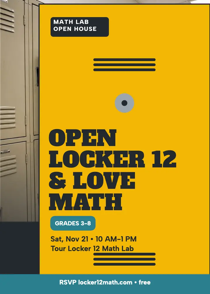 Locker 12 Math Lab open house invitation template