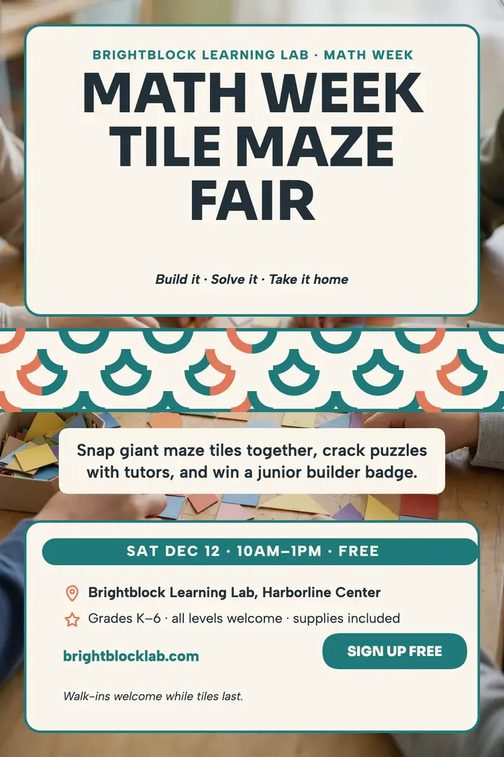 Brightblock math tile fair poster template