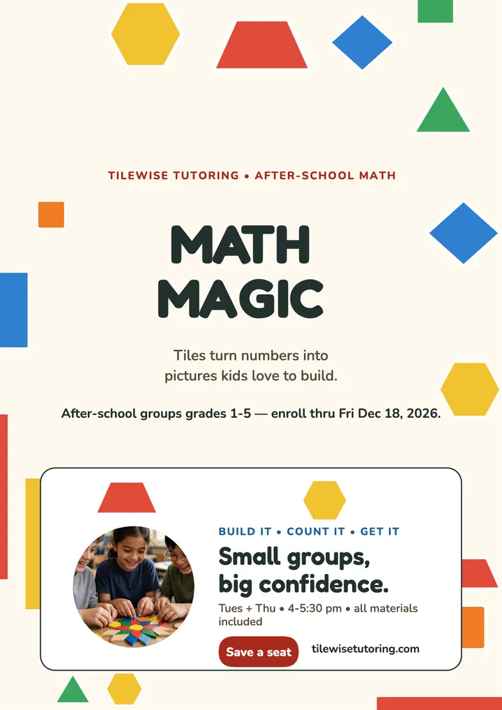 Tilewise math tutoring flyer template