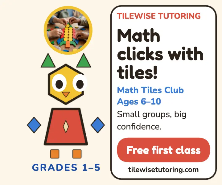 Tilewise math tutoring pattern blocks ad template