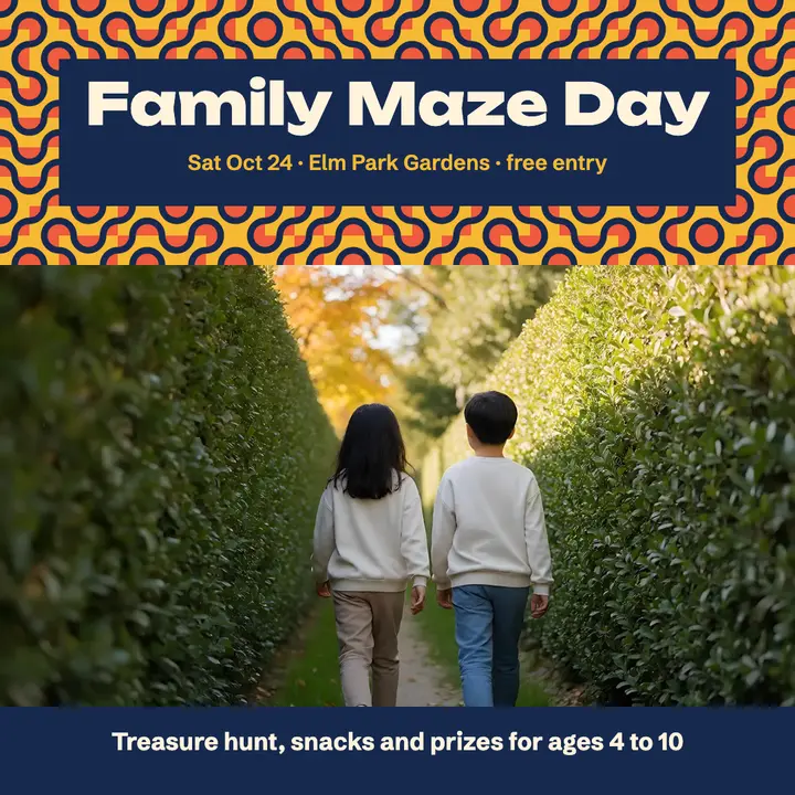 Family maze day post template