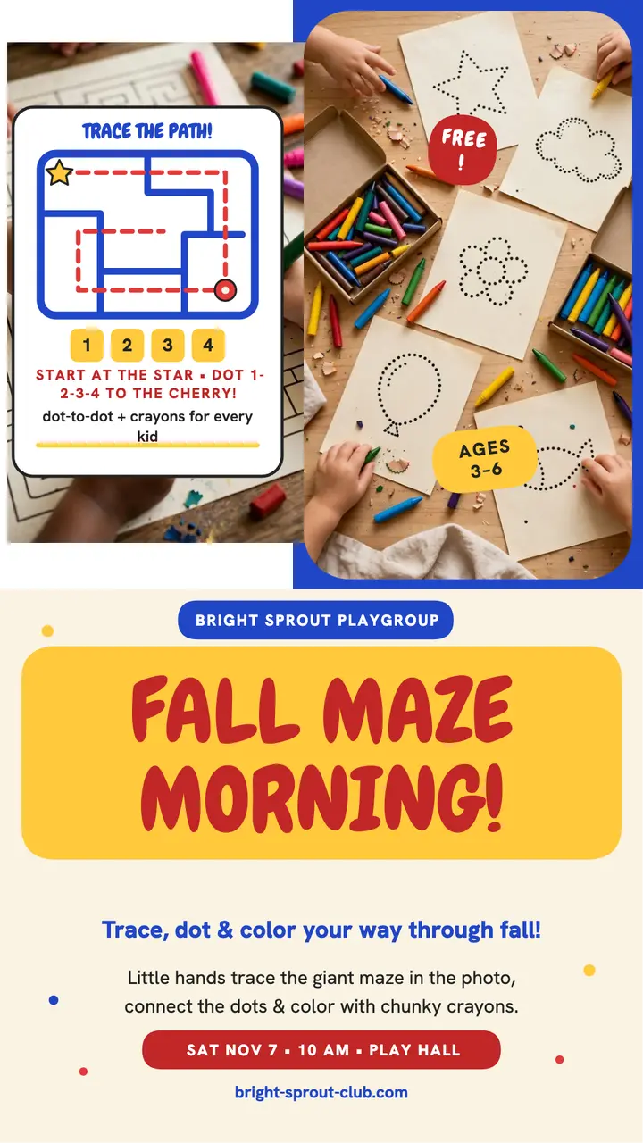Bright Sprout fall maze morning puzzle story template