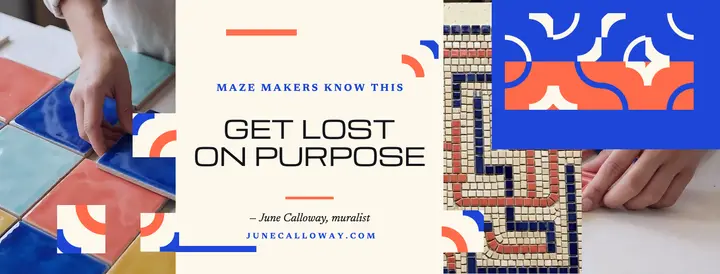 Get lost quote truchet cover: quote facebook cover template