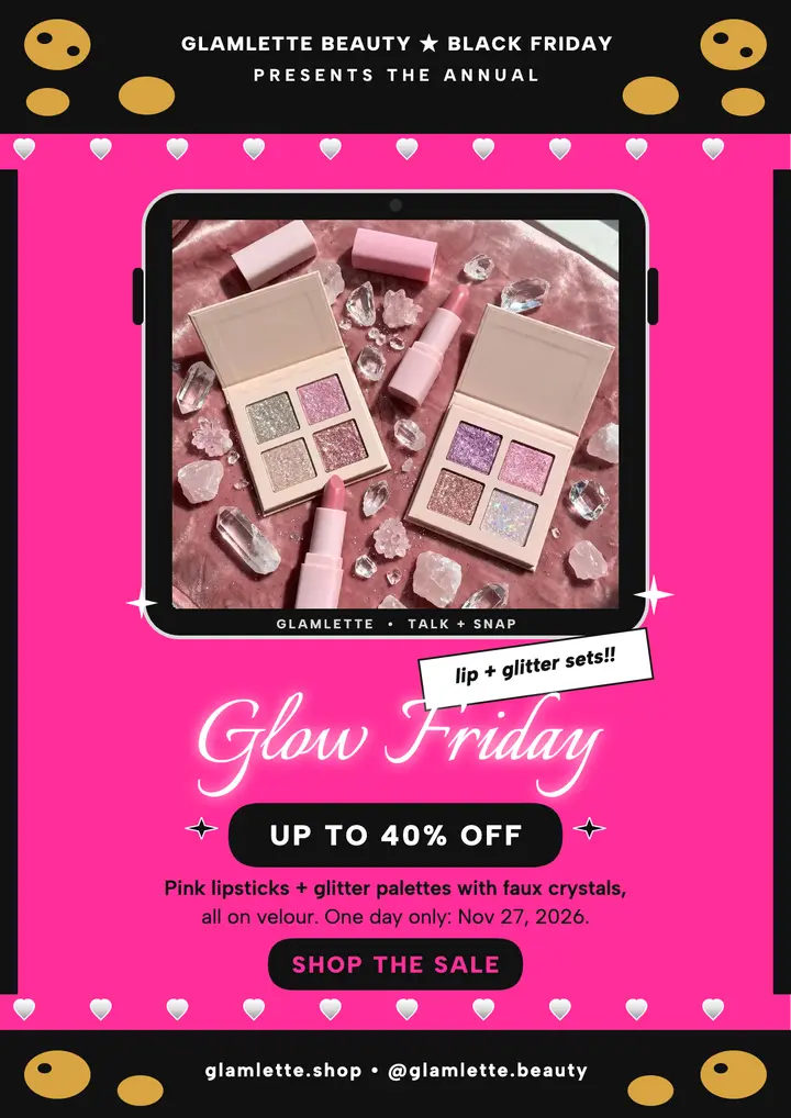 Glamlette Glow Friday beauty sale flyer template