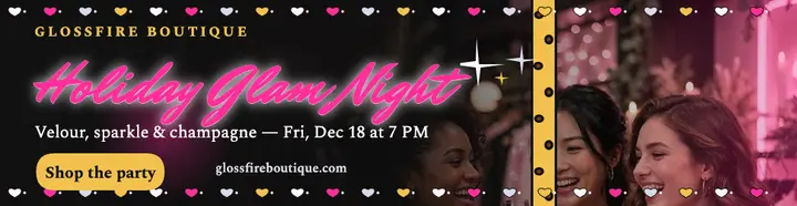 Glossfire holiday glam night billboard template