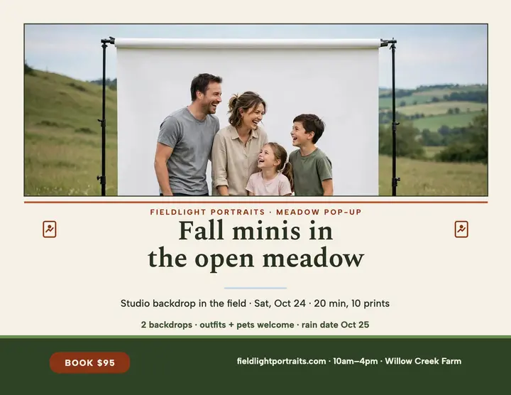 Fieldlight fall meadow minis flyer template