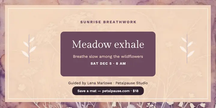 Meadow breath morning sign-up, lumen print template