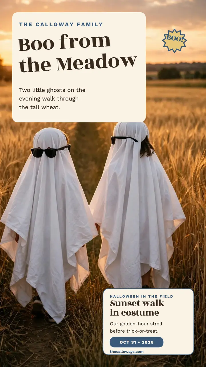 Calloway sheet-ghost meadow walk story template