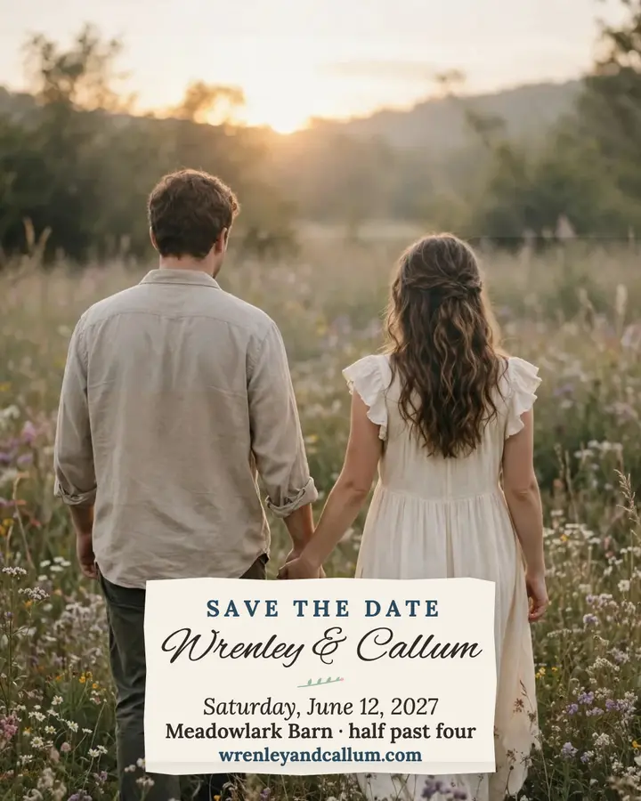 Wrenley and Callum wildflower save the date template