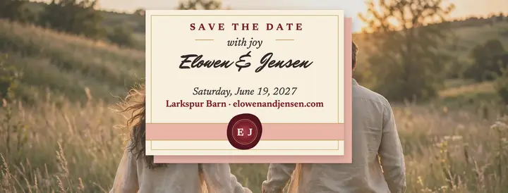 Elowen and Jensen meadow save the date cover template