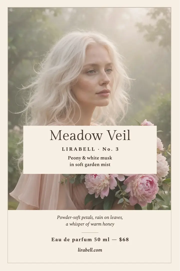 Lirabell Meadow Veil perfume poster template