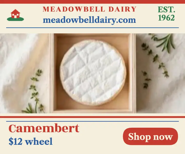 Meadowbell Camembert round deli ad template