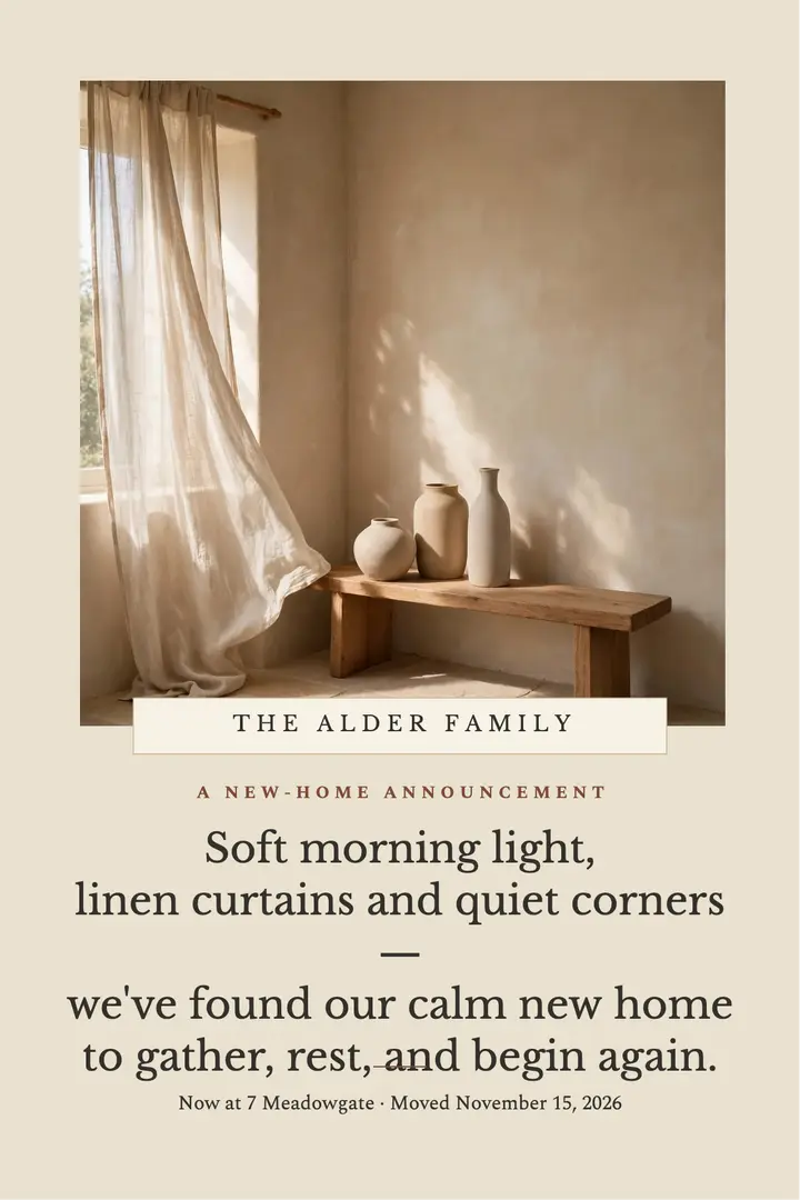 Alder family new home quiet poster template