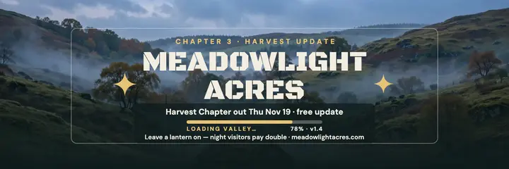 Meadowlight Acres harvest update loading header template