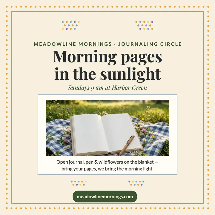 Meadowline Mornings journaling circle post template