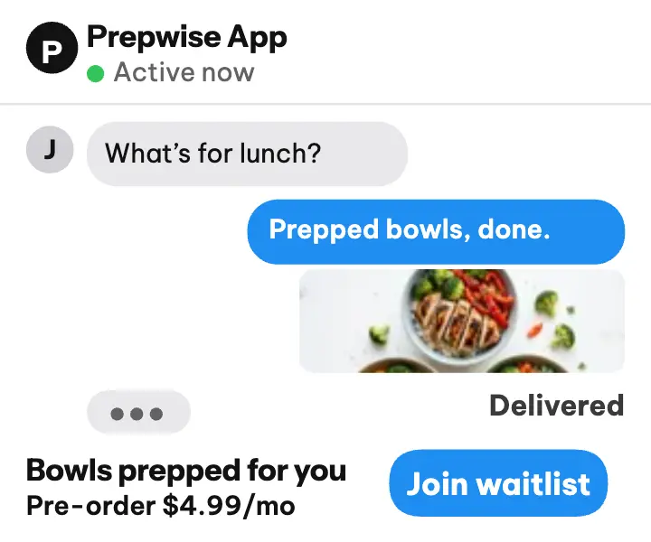Prepwise meal-plan pre-order thread ad: meal plan app ad template