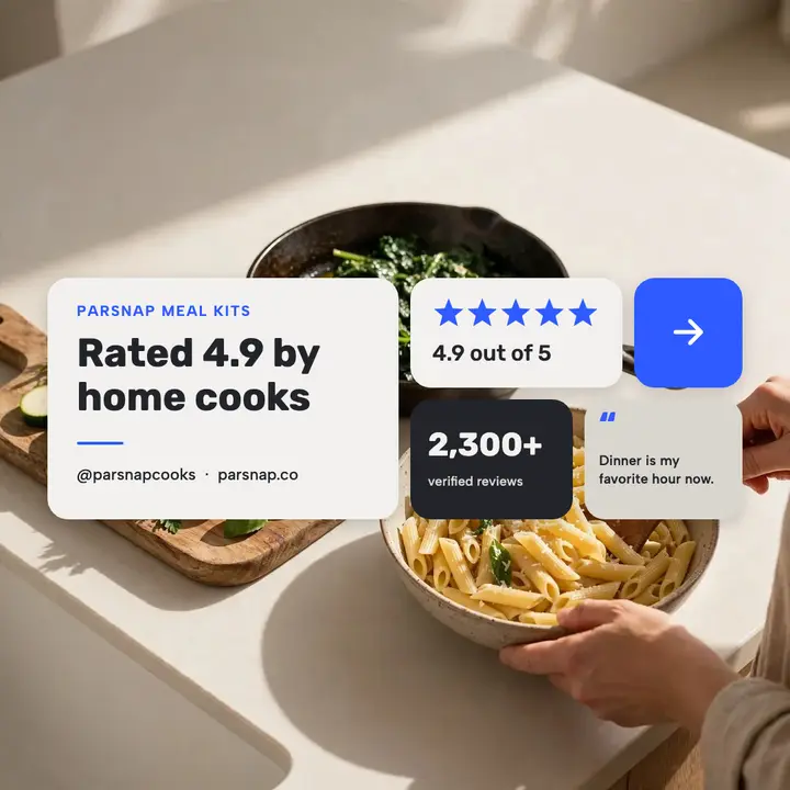 Parsnap meal kit customer review bento post template