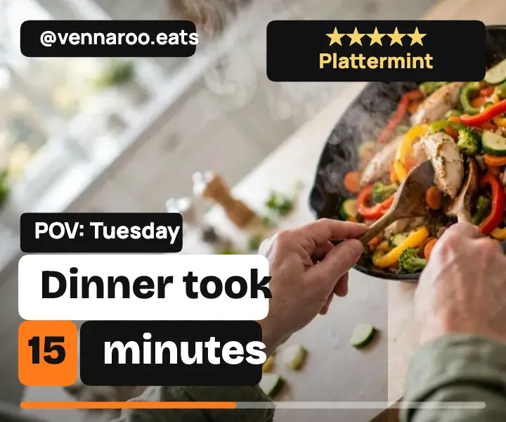 Plattermint meal kit review ad, native captions template