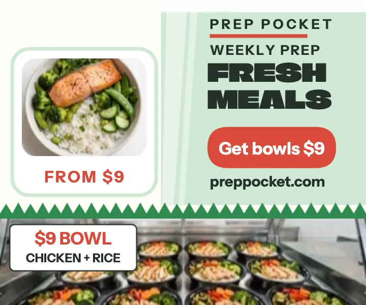 Prep Pocket weekly meal plan deli case ad template