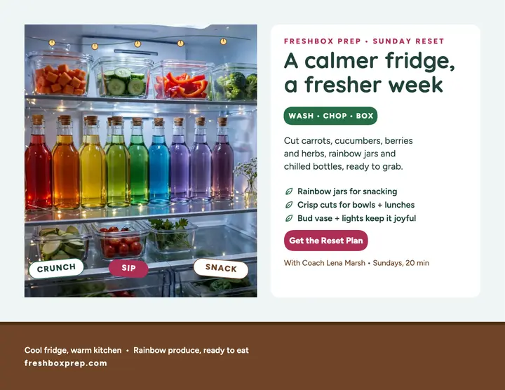 Freshbox Prep fridge reset flyer template