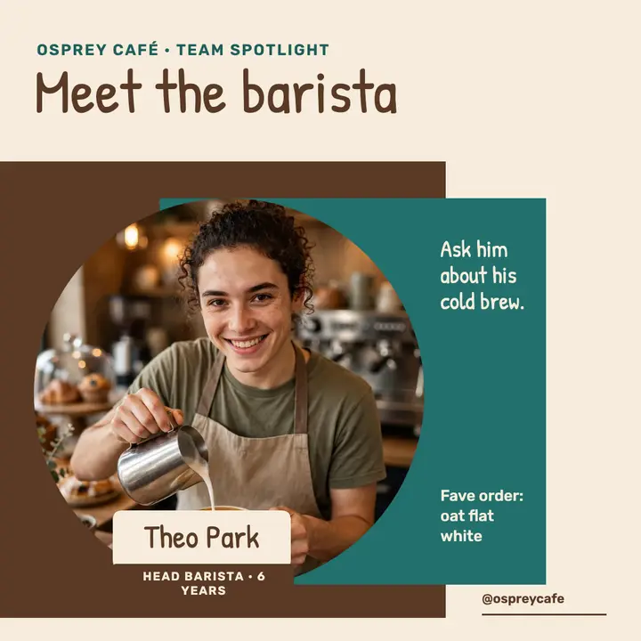 Meet the barista spotlight template