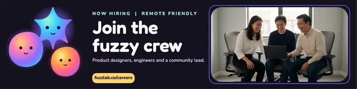 Fuzzlab join the crew: we're hiring banner template