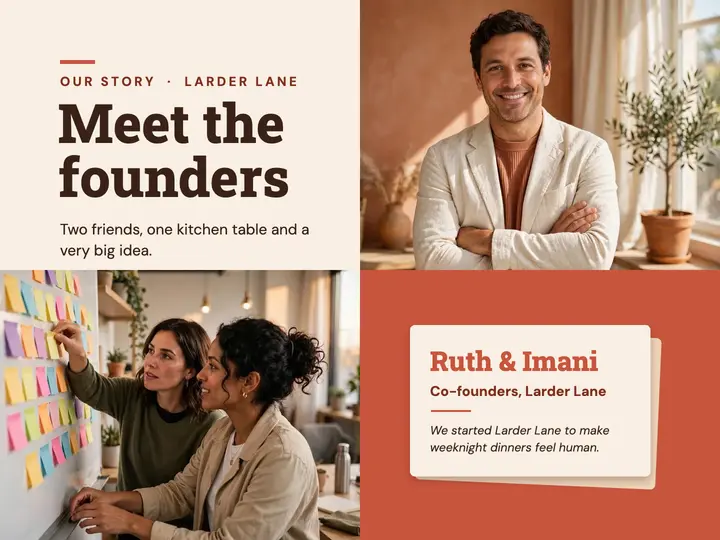 Meet the founders slide template