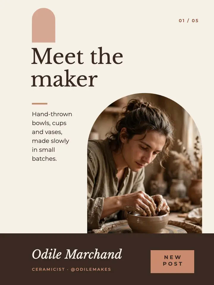 Meet the maker post template