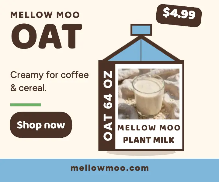 Mellow Moo Oat milk carton ad template