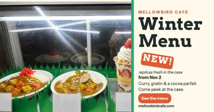 Mellowbird Cafe winter menu launch template