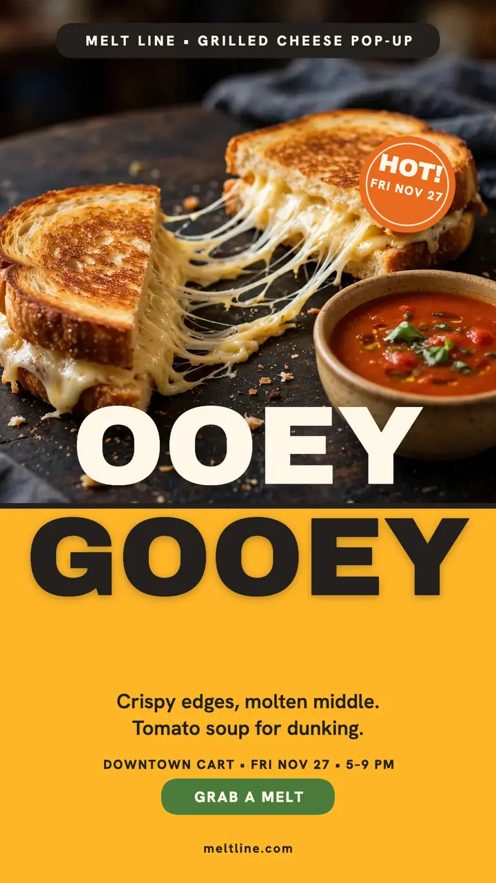 Melt Line grilled cheese pop-up story template