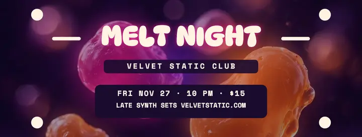 Velvet Static melt synth night cover template