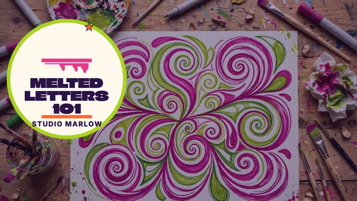 Melted letters poster tutorial thumbnail template