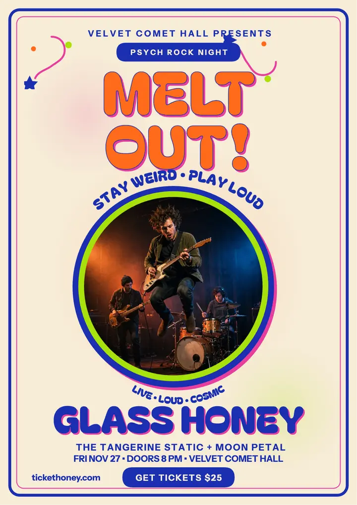 Melt Out psych rock night flyer template