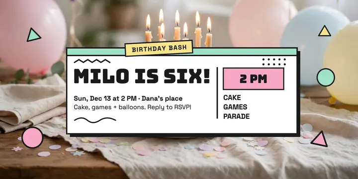 Milo birthday bash memphis post template