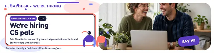 Floatdesk hiring banner, friendly team template