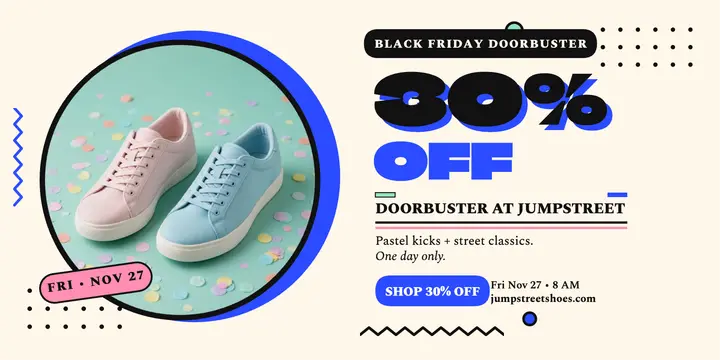 Jumpstreet Black Friday sneaker doorbuster template